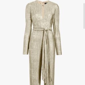 Badgley Mischka gold jumpsuit